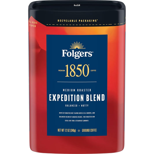 Folgers-1850-Expedition-Blend-Café-molido-tostado-medio,-12-onzas-(paquete-6)2239
