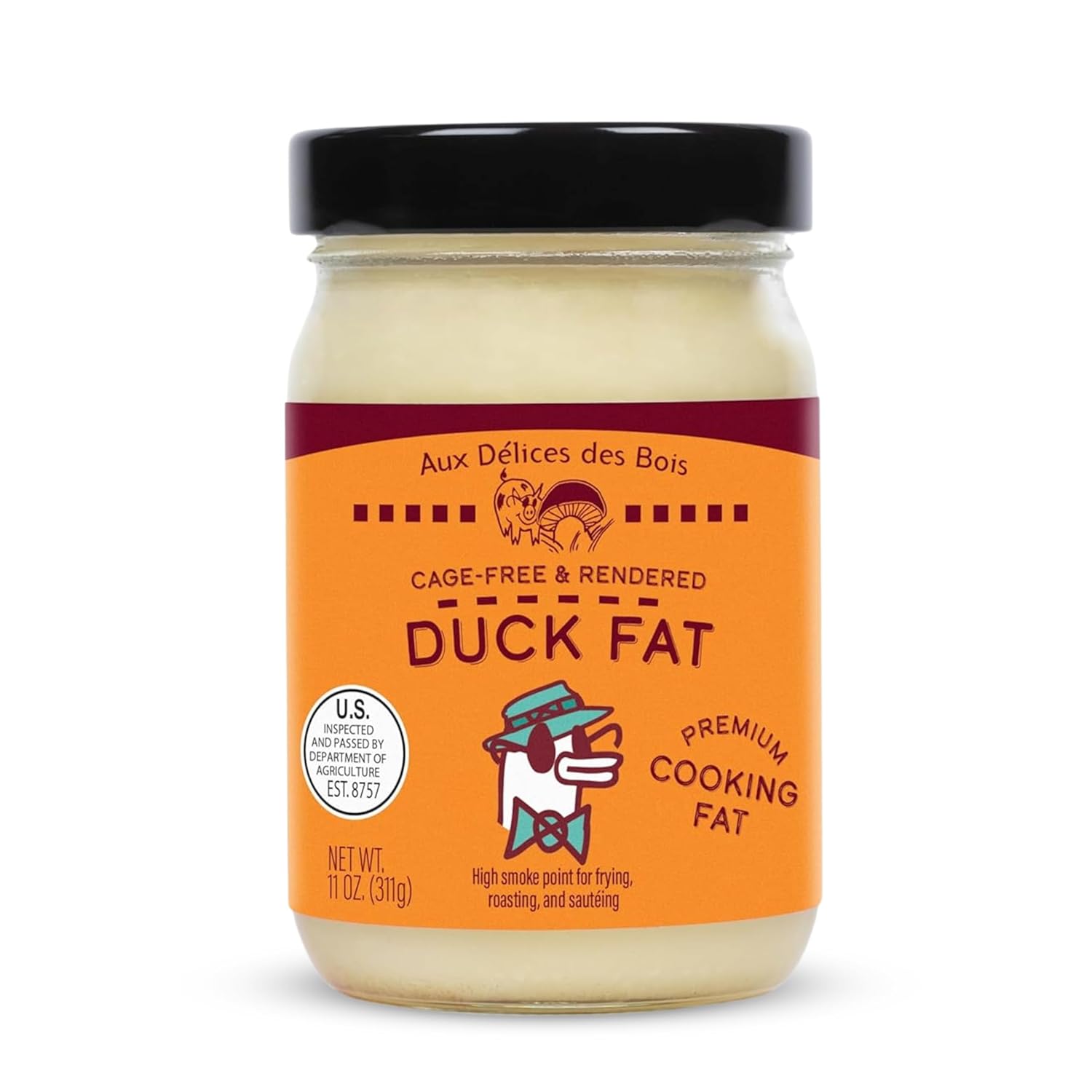 Aux-Délices-des-Bois-Premium-Cage-Free-Duck-Fat,-All-Natural-Rendered-Cooking-Fat-Frying,-Sautéing,-254