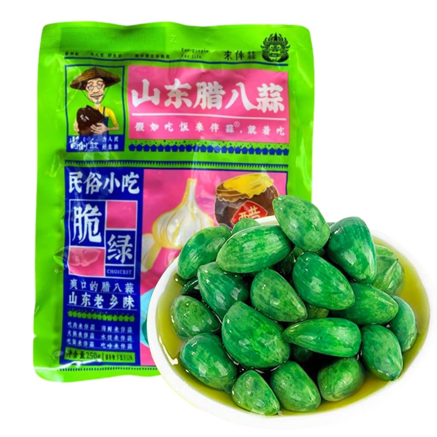 Jade-Green-Laba-Garlic-250g,-Sweet-Vinegar-Shandong-Pickled-Condiment-----3