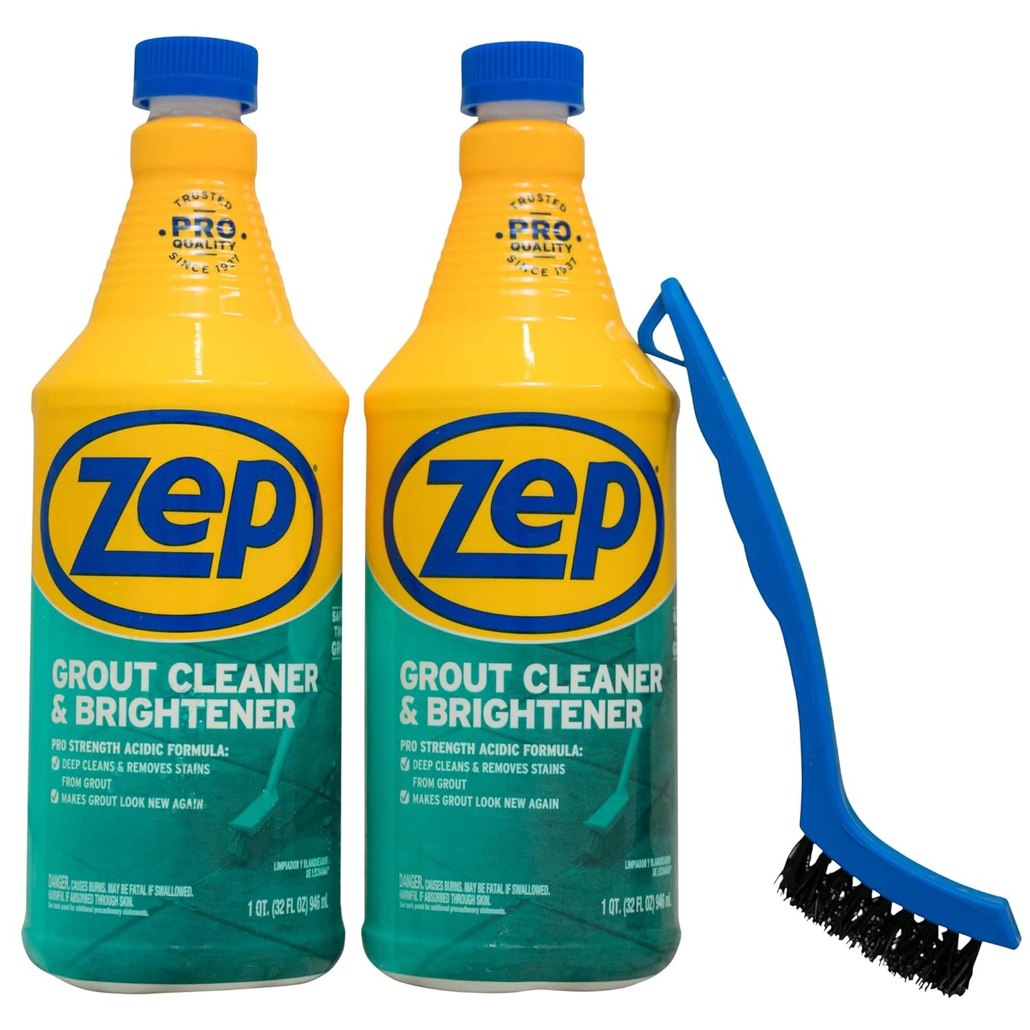 Zep-Grout-Cleaner-and-Brightener-and-Easy-to-Use-Handheld-Brush---32-oz-(Case-557