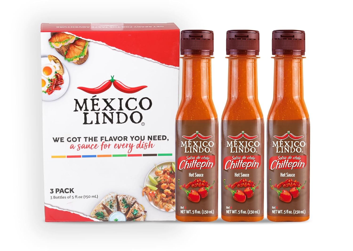 Mexico-Lindo-Chiltepin-Hot-Sauce-Display,-5-fl-oz,-Pack-of-3-179