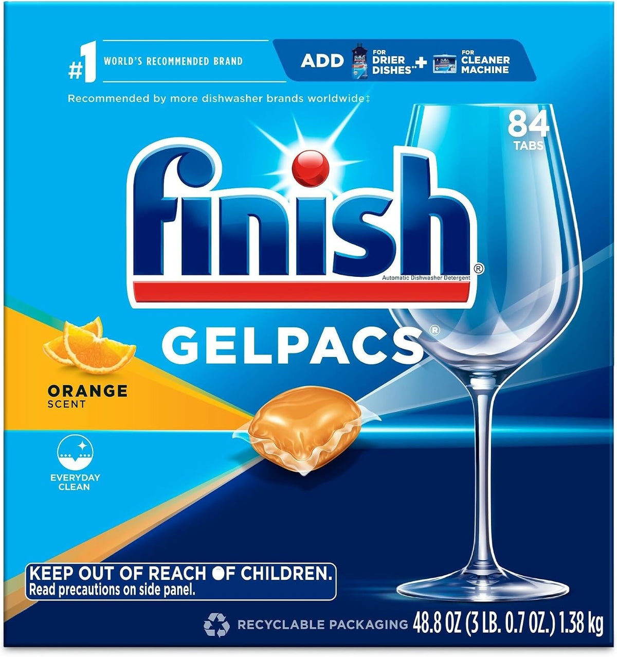 Finish-Gelpacs-Dishwasher-Pods,-Dish-Detergent,-Orange-Scent,-84ct-------333
