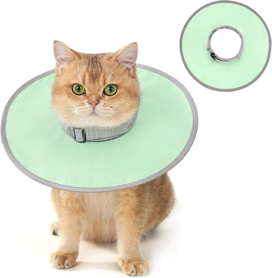 Avont-Lightweight-Waterproof-Foldable-Cone,-Soft-E-Collar---M-Green-|-Neck-up-343