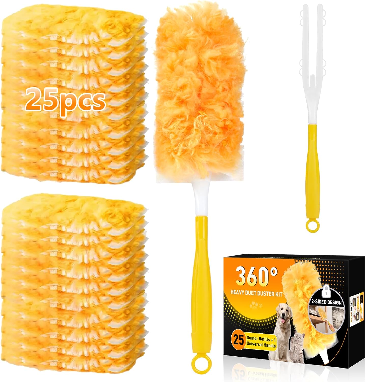 360°-Duster-Refills-Kit-for-Swiffer-Duster,-25-Pack-&-1-Handle,-Multi-Surface-Dusters-with-693