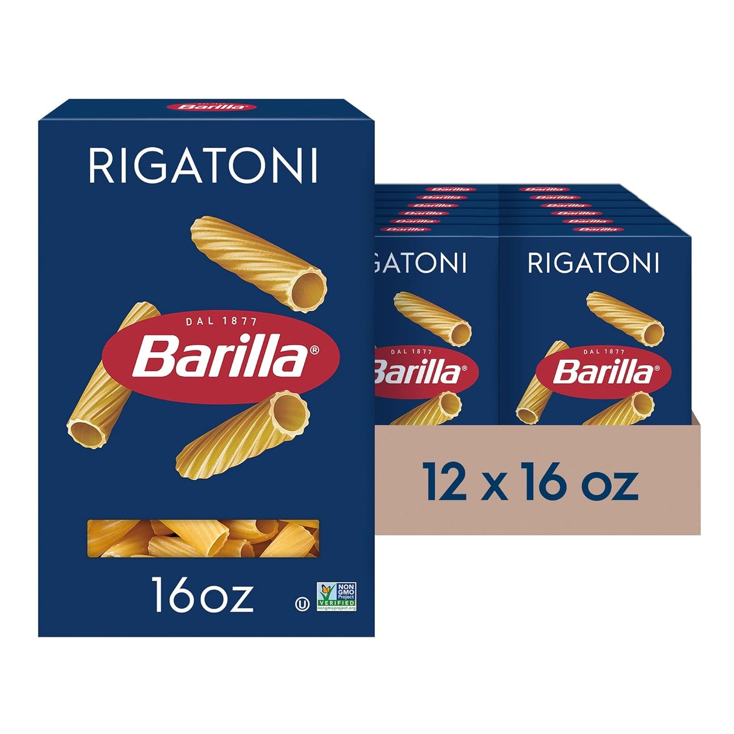 Barilla-Rigatoni-Pasta,-16-oz.-Box-(Pack-of-12)-Non-GMO,-1023