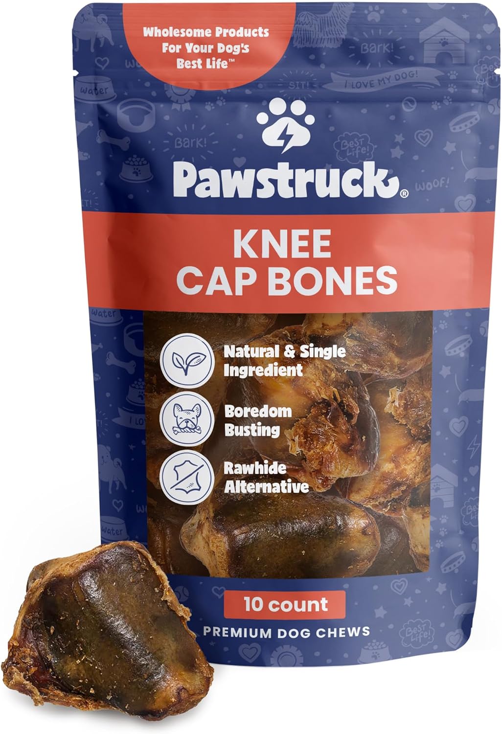 Pawstruck-Natural-Knee-Cap-Dog-Bones-10-Pack---Long-Lasting-Beef-for-2482