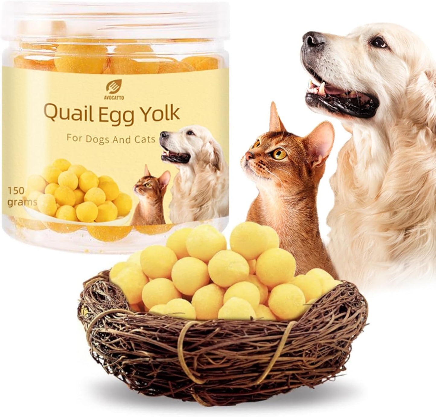 Freeze-Dried-Quail-Egg-Yolk,-Natural-Ingredient-Cat-Dog-3