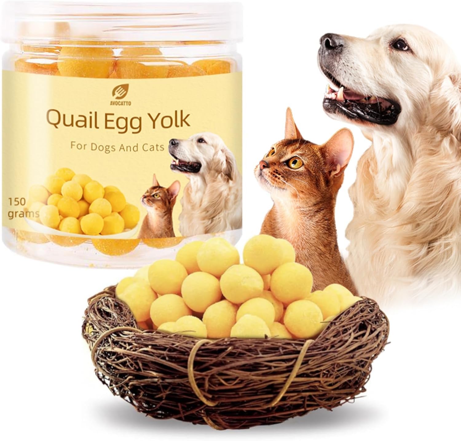 Freeze-Dried-Quail-Egg-Yolk,-Natural-Ingredient-Cat-Dog-3