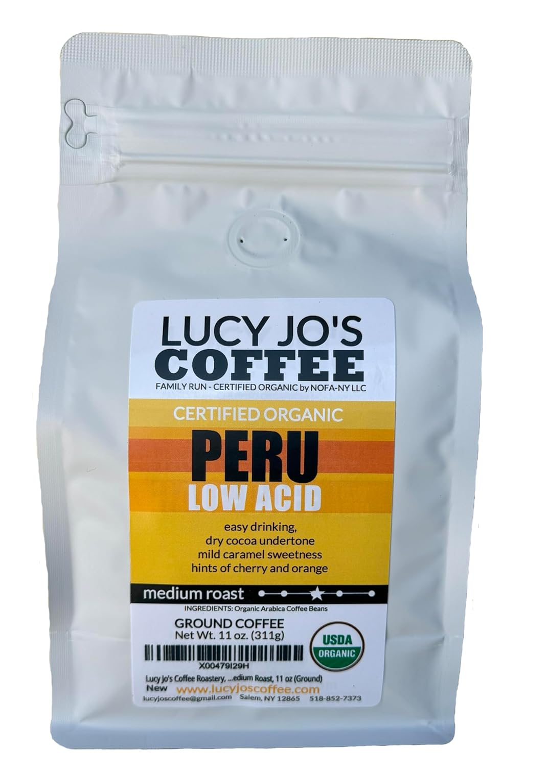 Lucy-Jo's-Coffee-Roastery,-Organic-Peru-Low-Acid,-Medium-Roast,-11-oz-(Ground)-2098