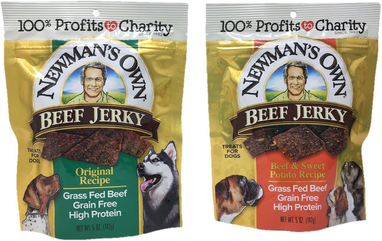Newman's-Own-Beef-Jerky-Treats-for-Dogs,-Bundle-of-2-Flavors,-Recipe-1157