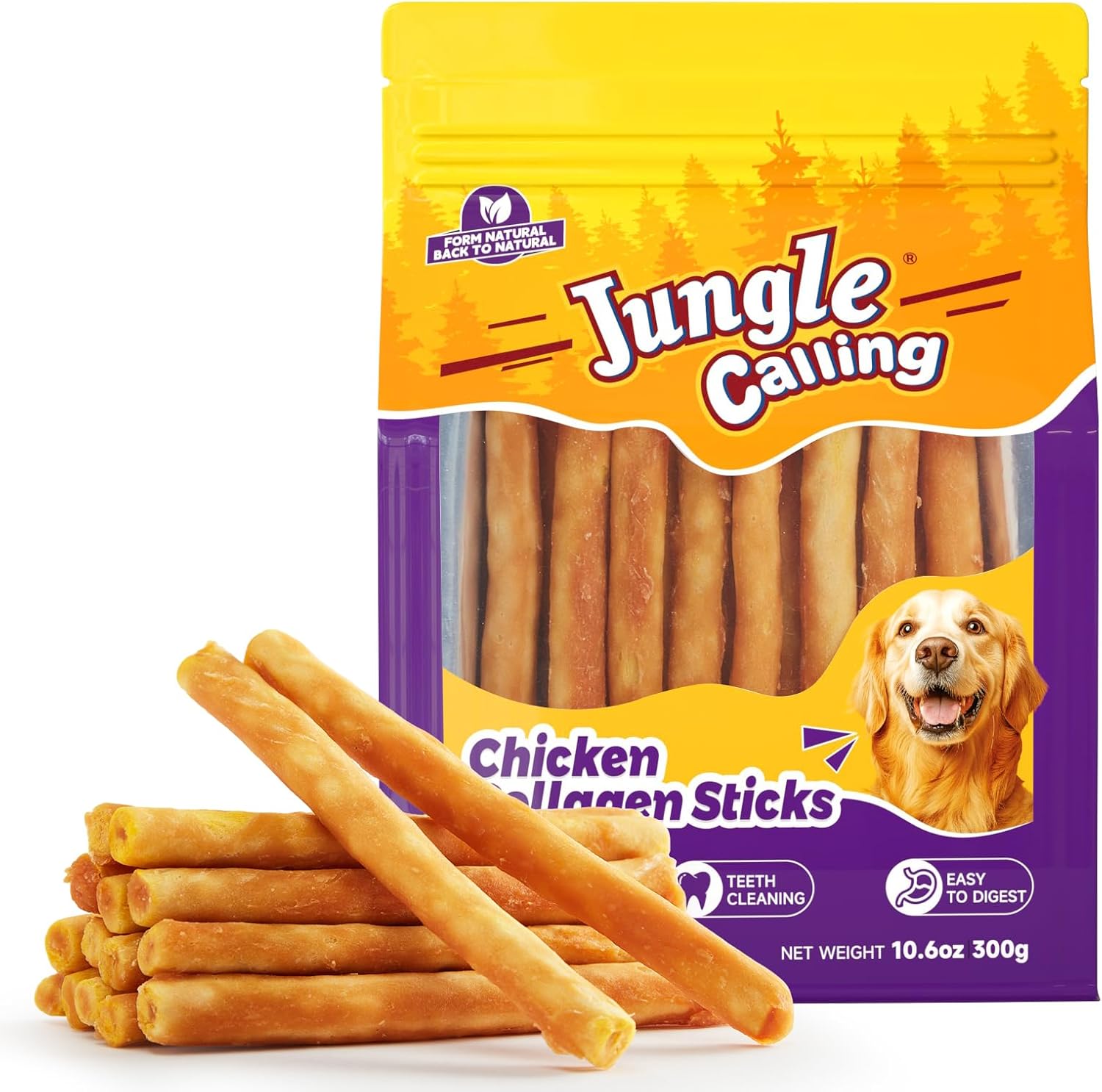Jungle-Calling-37-Count-Collagen-Sticks-for-Dogs,-Chicken-Flavored-Chews,-Lasting-1744