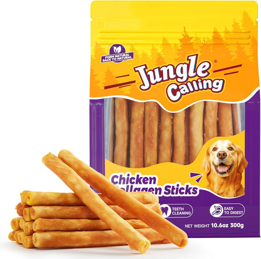 Jungle-Calling-37-Count-Collagen-Sticks-for-Dogs,-Chicken-Flavored-Chews,-Lasting-1744