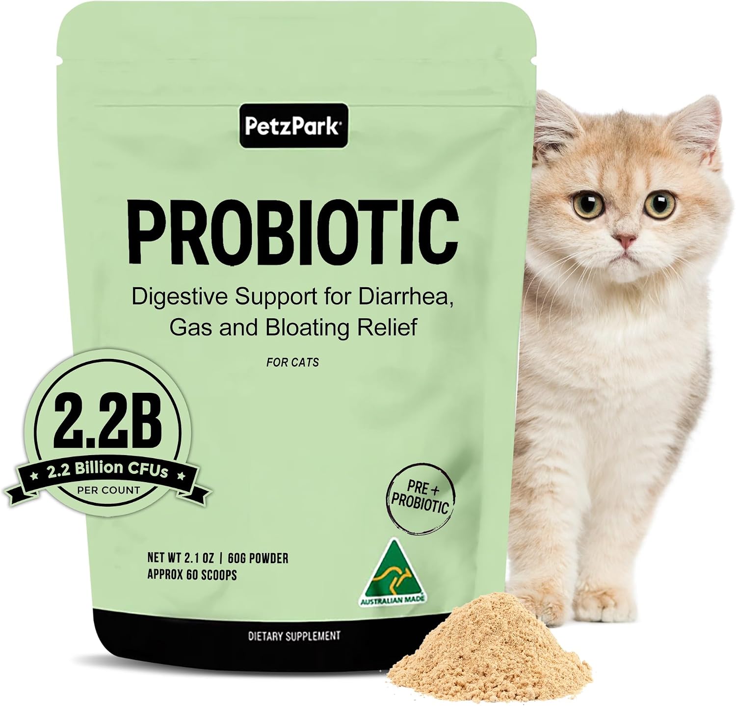 Petz-Park-Probiotics-for-Cats-60-Scoops,-Cat-Probiotic-Powder-for-Hairball-and-855