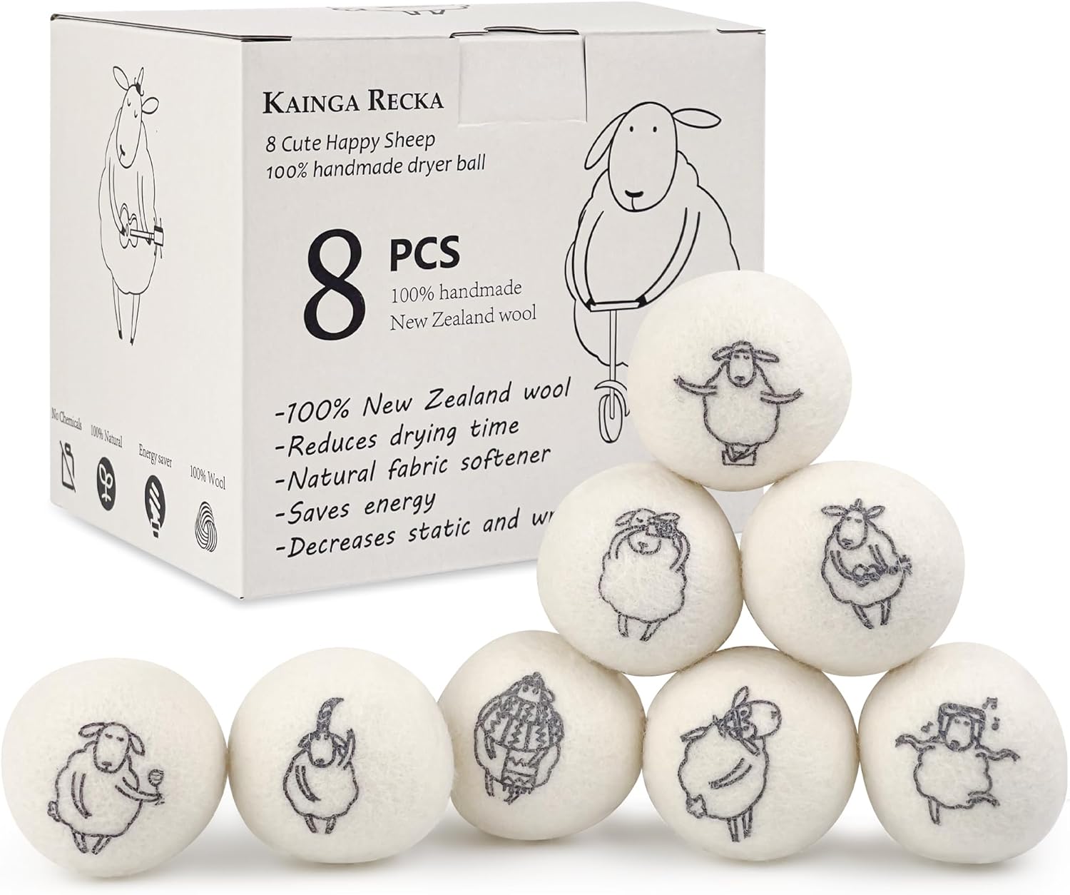 Wool-Dryer-Balls,-8PCS-Dryer-Balls-with-Happy-Sheep---Natural-&-641