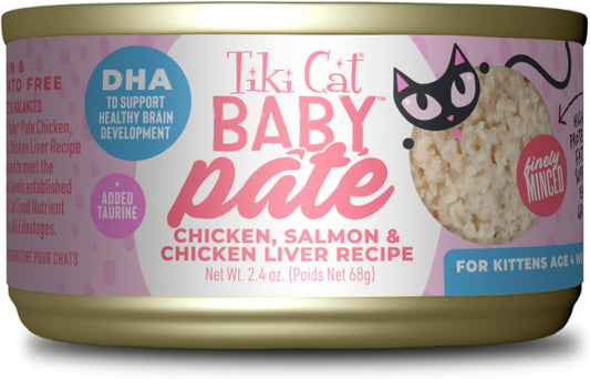 Tiki-Cat-Baby-Pate-Wet-Cats-Food-for-Kittens,-Chicken,-Salmon-Chicken-2.4-Can663