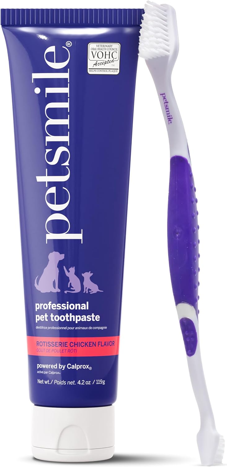 Petsmile-Teeth-Brushing-Kit,-Toothpaste-+-Brush,-Rotisserie-Chicken-4.2-Oz-|-Pet-1474