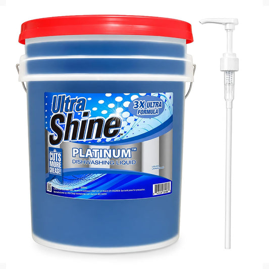 Ultra-Shine-3X-Platinum-Concentrated-Liquid-Dish-Soap,-5-Gallon-Bucket---114