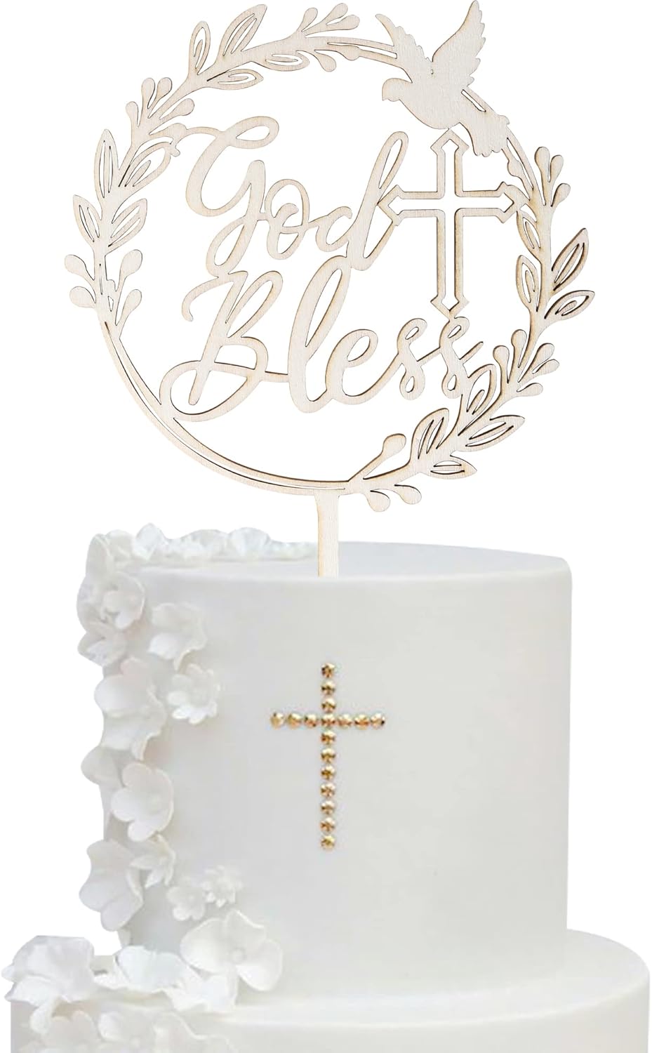 1-PCS-God-Bless-and-Cross-Cake-Topper-with-Dove-Wooden-God-Cake-First-707