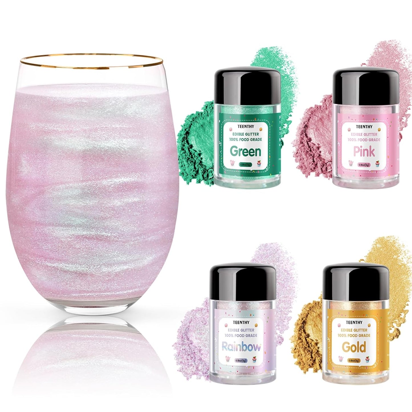 Edible-Glitter---4-Colors-Luster-Dust-Edible-Gold,Green,Pink,Rainbow,100%-Food-Grade-Edible-Glitter-Christmas---1925