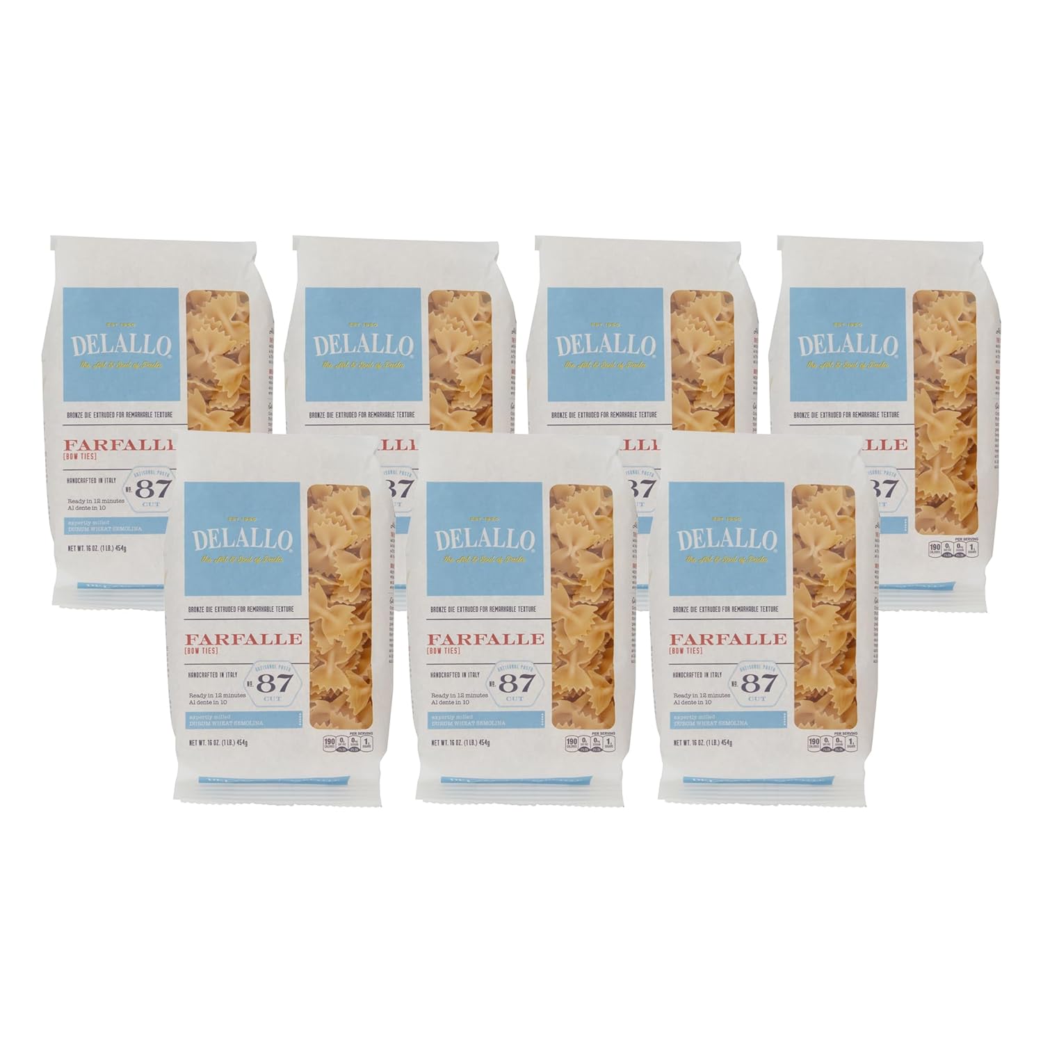 DeLallo-Farfalle-Pasta,-1-Pound-Bag,-7-Pack,-105