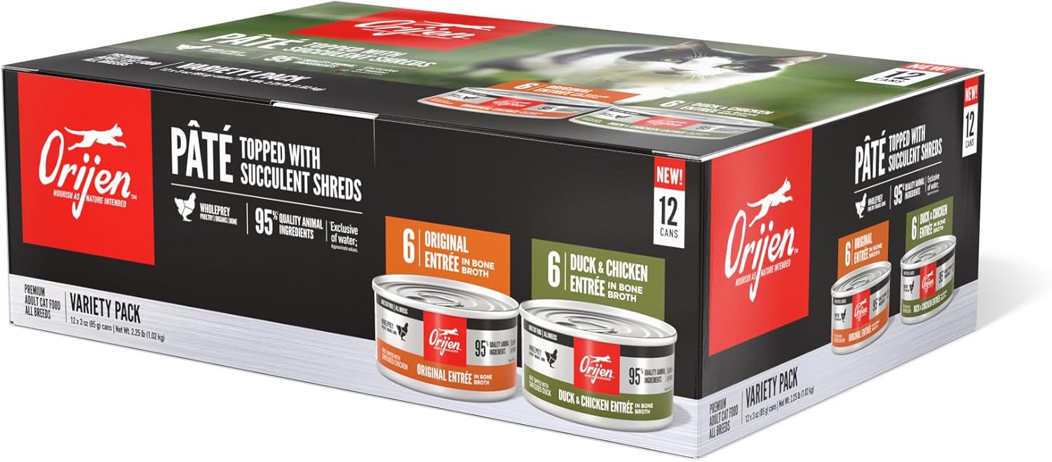 ORIJEN-Premium-Pate-Wet-Cat-Food-Variety-Pack:-Original-+-Duck-Chicken-3oz-(121538