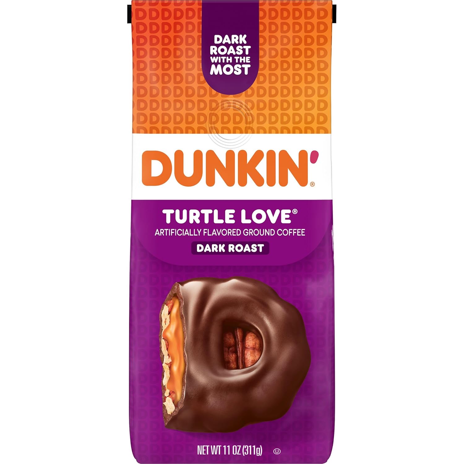 Dunkin'-Turtle-Love-Flavored-Dark-Roast-Ground-Coffee,-11-Ounce-(Pack-of-6)-953