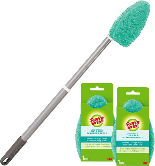 Scotch-Brite-Extendable-Tub-&-Tile-Scrubber-Kit,-Includes-1-Handle-and-3-Non-Scratch-Scrubber-Pads-1895