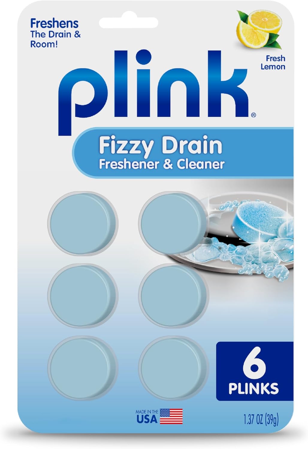 Plink-Fizzy-Drain-Freshener-and-Cleaner,-Prevents-Clogs-and-Removes-Odors-in-Household-Sinks,-Lemon-521