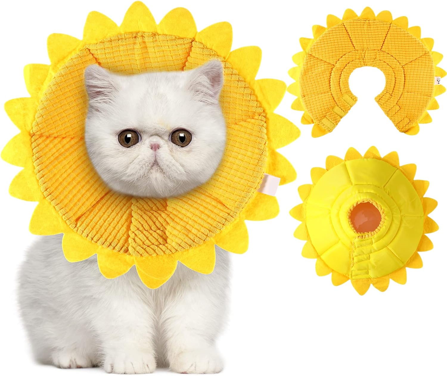 Sunflower-Cat-Recovery-Cone-Collar-Soft-Cotton-Pet-Cone-Collar-Adjustable-Sunflower-Elizabeth-963
