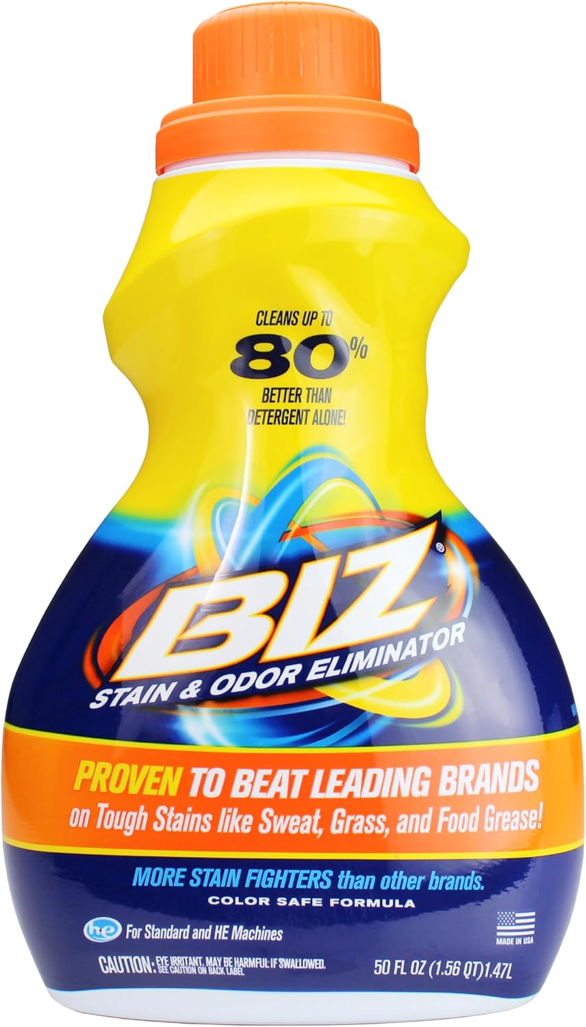 Biz-Detergent-Stain-and-Odor-Eliminator,-50-oz-Liquid-Laundry-Booster-–-1009