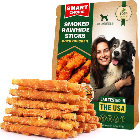 Dog-Smoked-Rawhide-Sticks-Wrapped-Chicken-&-Pet-Natural-Chew-Treats-Grain-2234