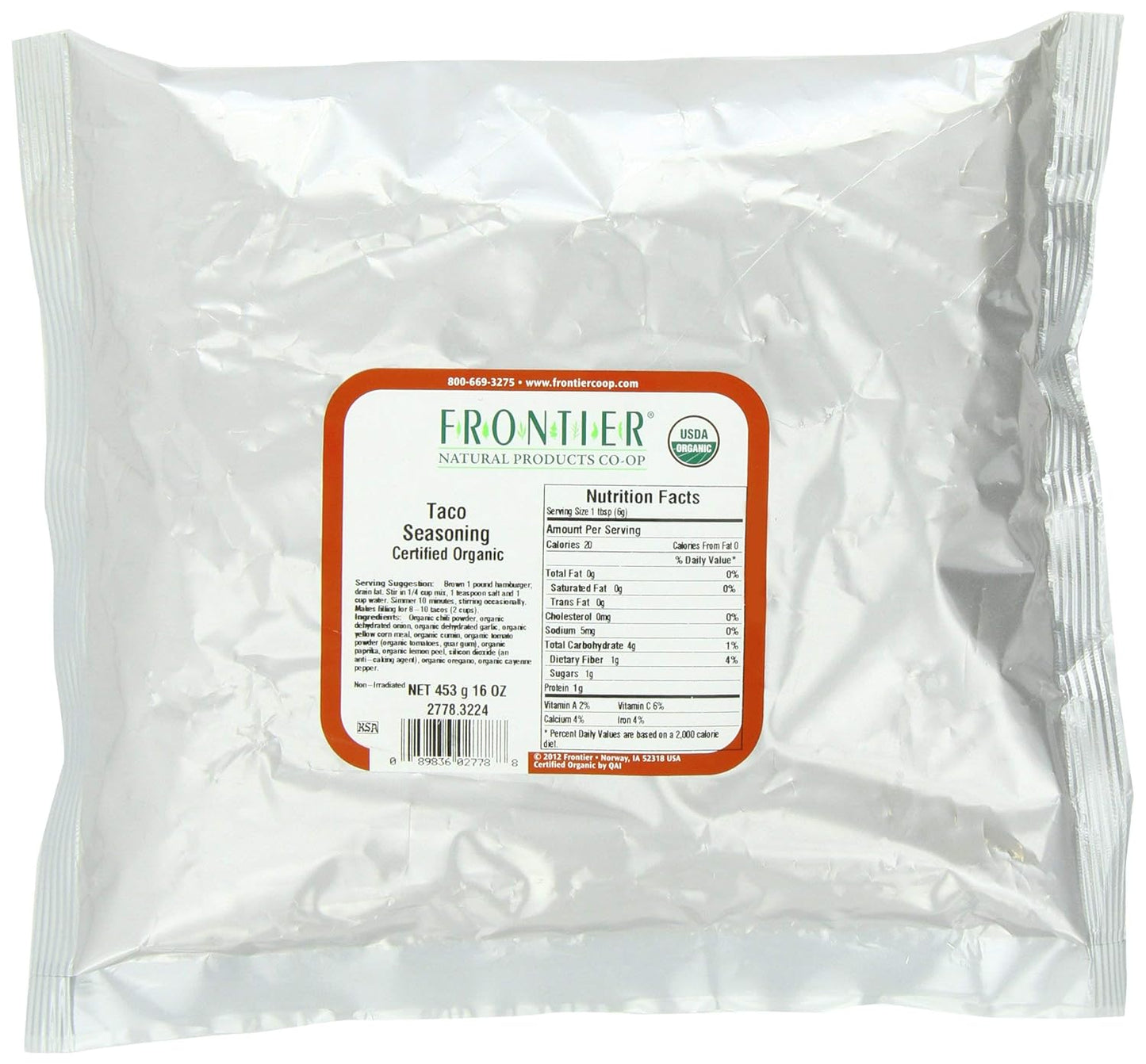 Frontier-Condimento-co-op-para-tacos,-certificado-orgánico,-Kosher,-sin-sal,-irradiado,-1743