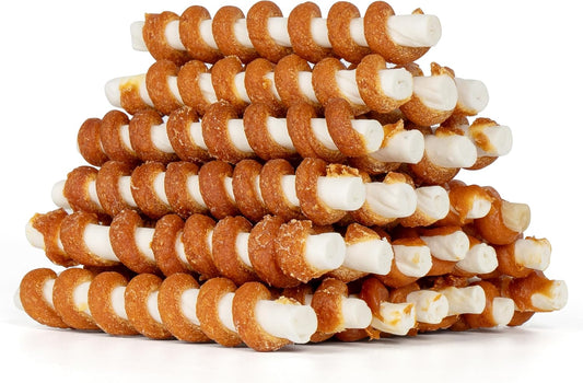 Dog-Treats,-5-Inch-Chicken-Wrapped-Rawhide-Sticks,-1609