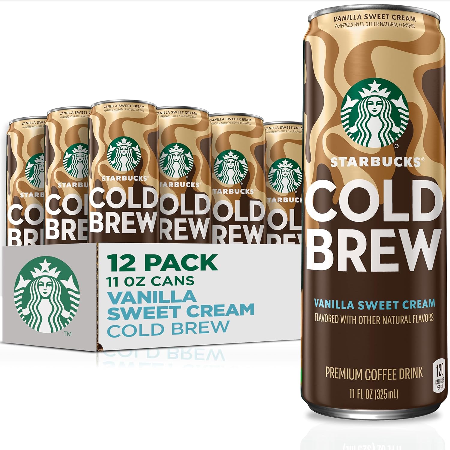 Starbucks-Cold-Brew-Coffee,-Vanilla-Sweet-Cream,-11-fl-oz-Cans-(12-Pack),-2837