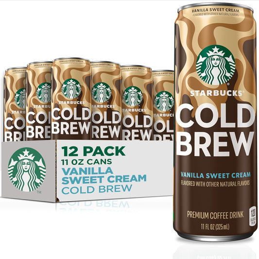 Starbucks-Cold-Brew-Coffee,-Vanilla-Sweet-Cream,-11-fl-oz-Cans-(12-Pack),-2837
