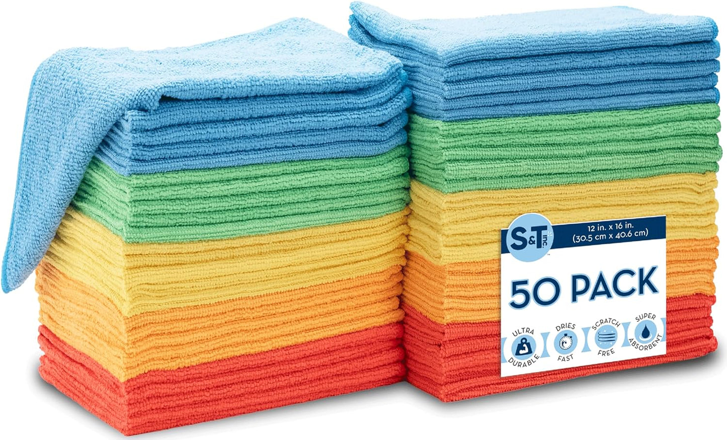 S&T-INC.-50-Pack-12"-x-16"-Microfiber-Cleaning-Cloth,-876