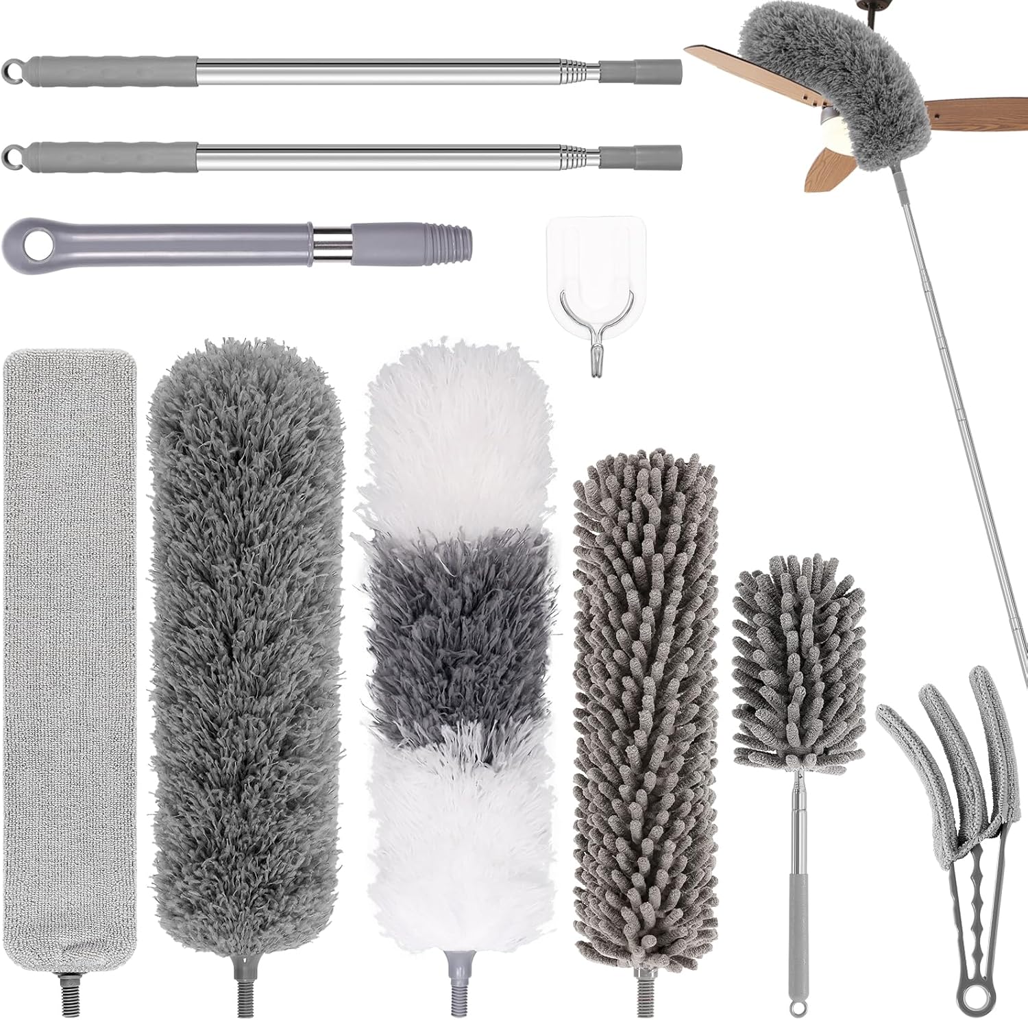 Microfiber-Feather-Duster-with-Extension-Pole-Up-to-100'',-10pcs-602