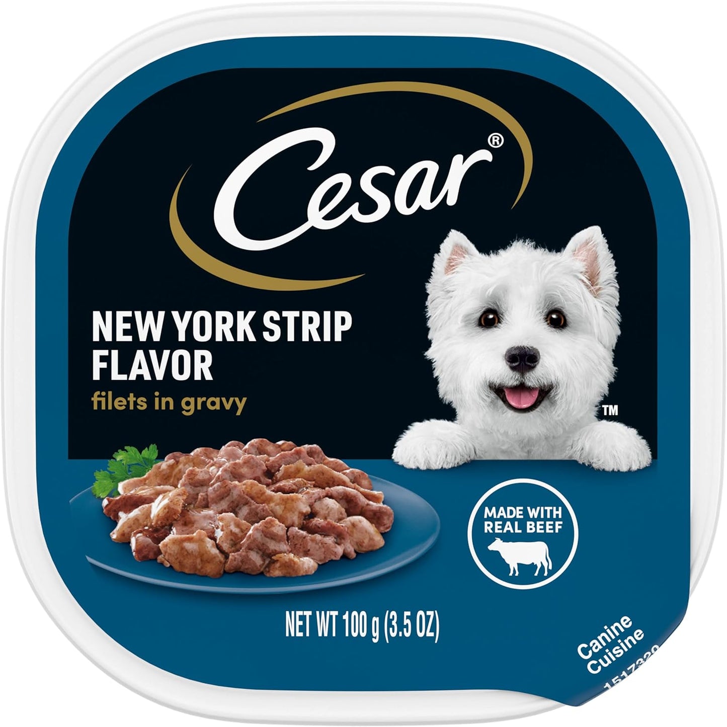 Cesar-Filets-in-Gravy,-Adult-Wet-Dog-Food,-New-York-Strip-Flavor,-Wet-369