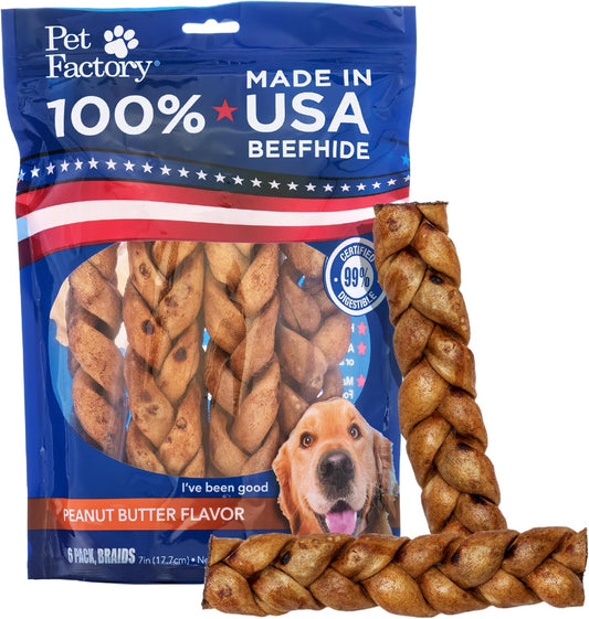 Pet-Factory-7in-Braided-Beefhide-Dog-Chew-Sticks-with-Peanut-Butter---2559