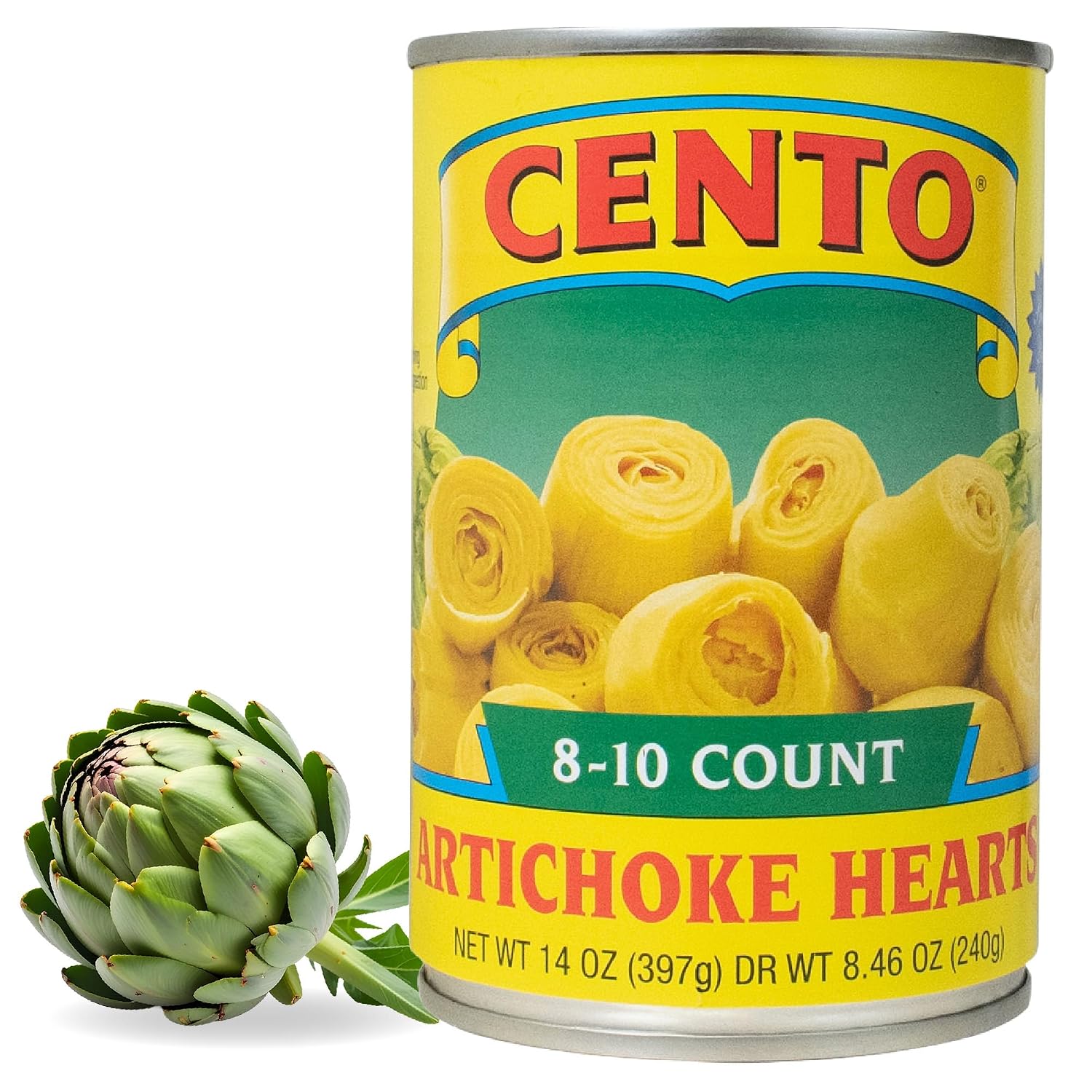 Cento-Artichoke-Hearts-in-Brine,-Ready-to-Eat,-14-oz-Cans-(Pack-431