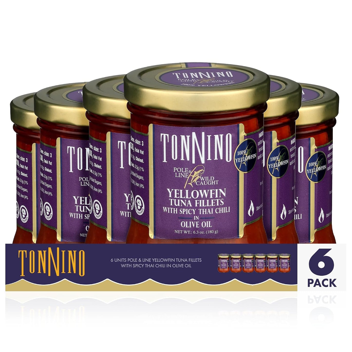 Tonnino-Canned-Tuna-Fish-(Pack-of-6,-Spicy-Thai-Chilli)-------260