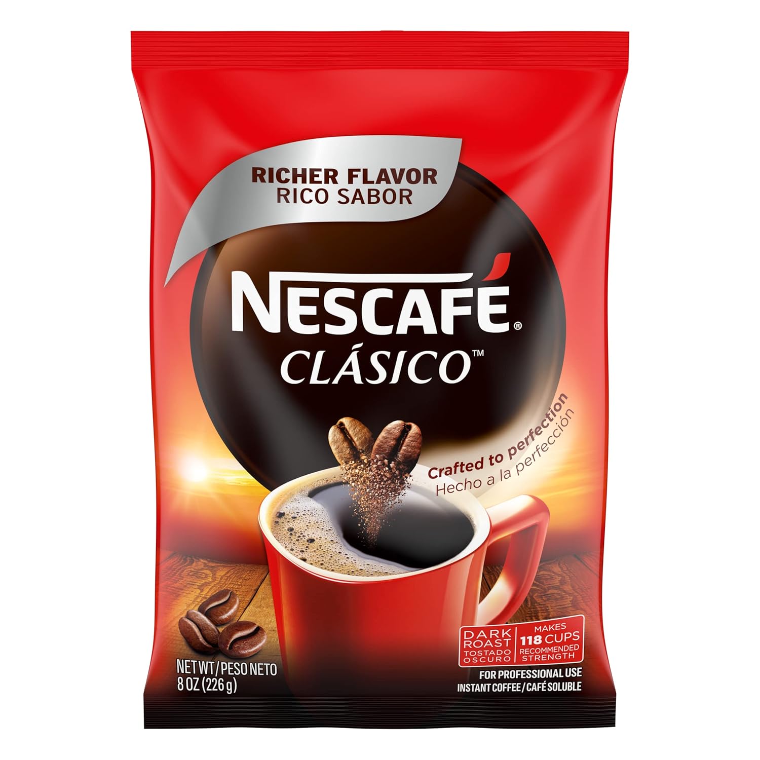 Nescafe-Clasico-Café-instantáneo-tostado-oscuro,-bolsa-de-8-onzas----2357
