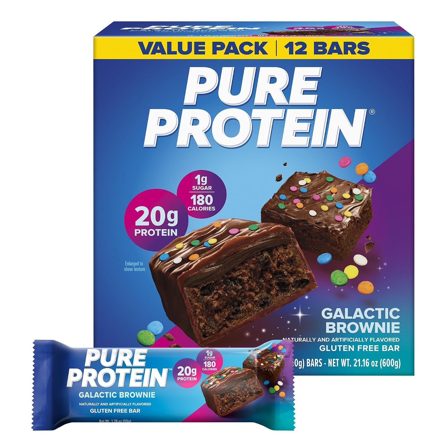 Pure-Protein-Galactic-Brownie-Protein-Bars---20g-Protein,-Gluten-Free,--12ct-|-3g-190-2700