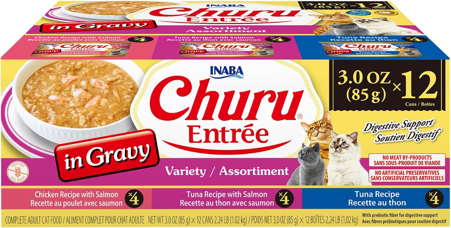 INABA-Churu-Entrée-in-Gravy-for-Cats,-High-Moisture,-Prebiotic-Wet-Cat-Food,-1456
