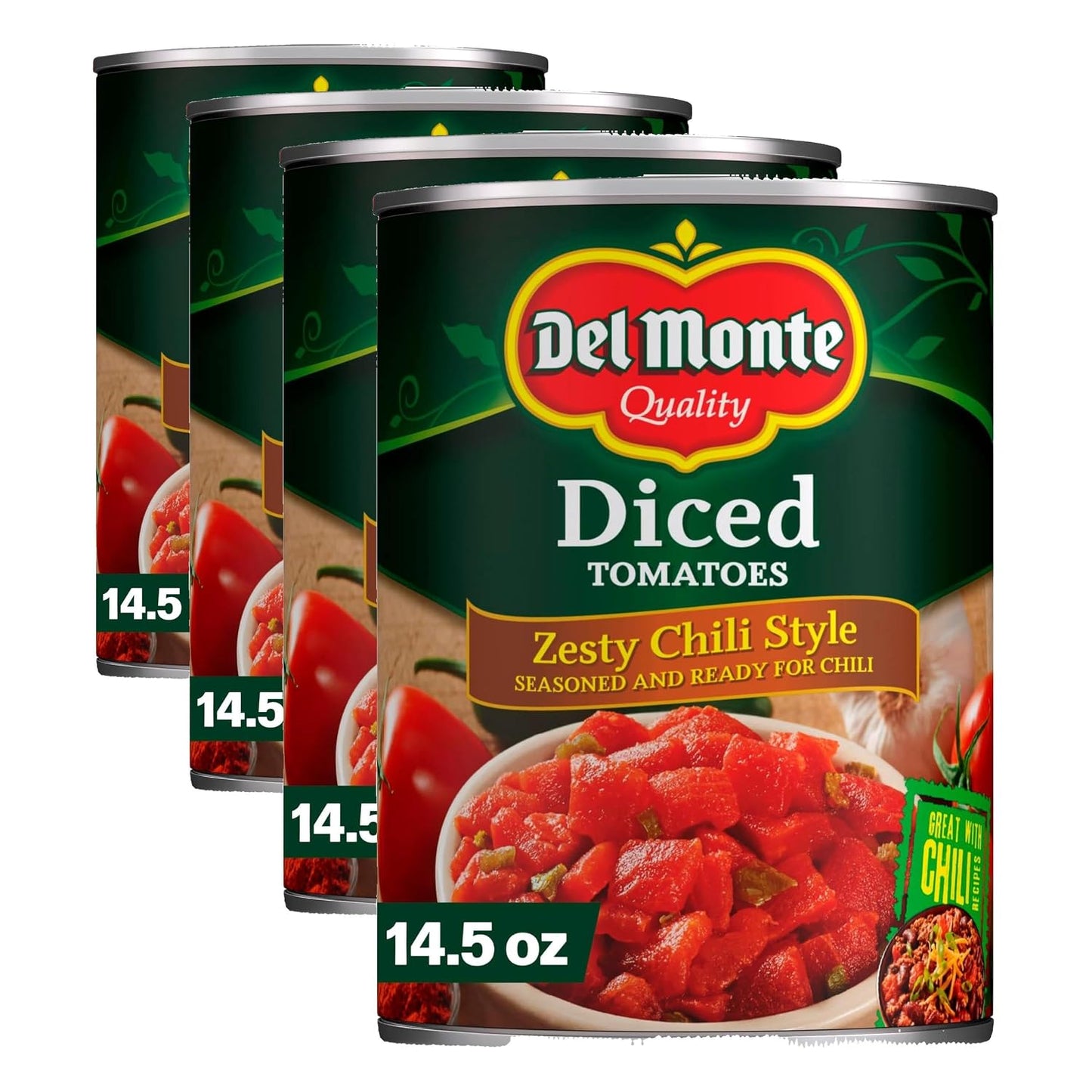 Del-Monte-Canned-Zesty-Chili-Style-Diced-Tomatoes,-14.5-oz-Can-(Pack-656