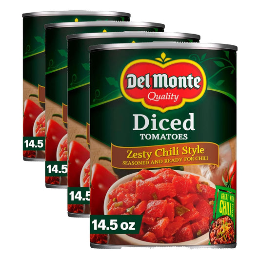 Del-Monte-Canned-Zesty-Chili-Style-Diced-Tomatoes,-14.5-oz-Can-(Pack-656