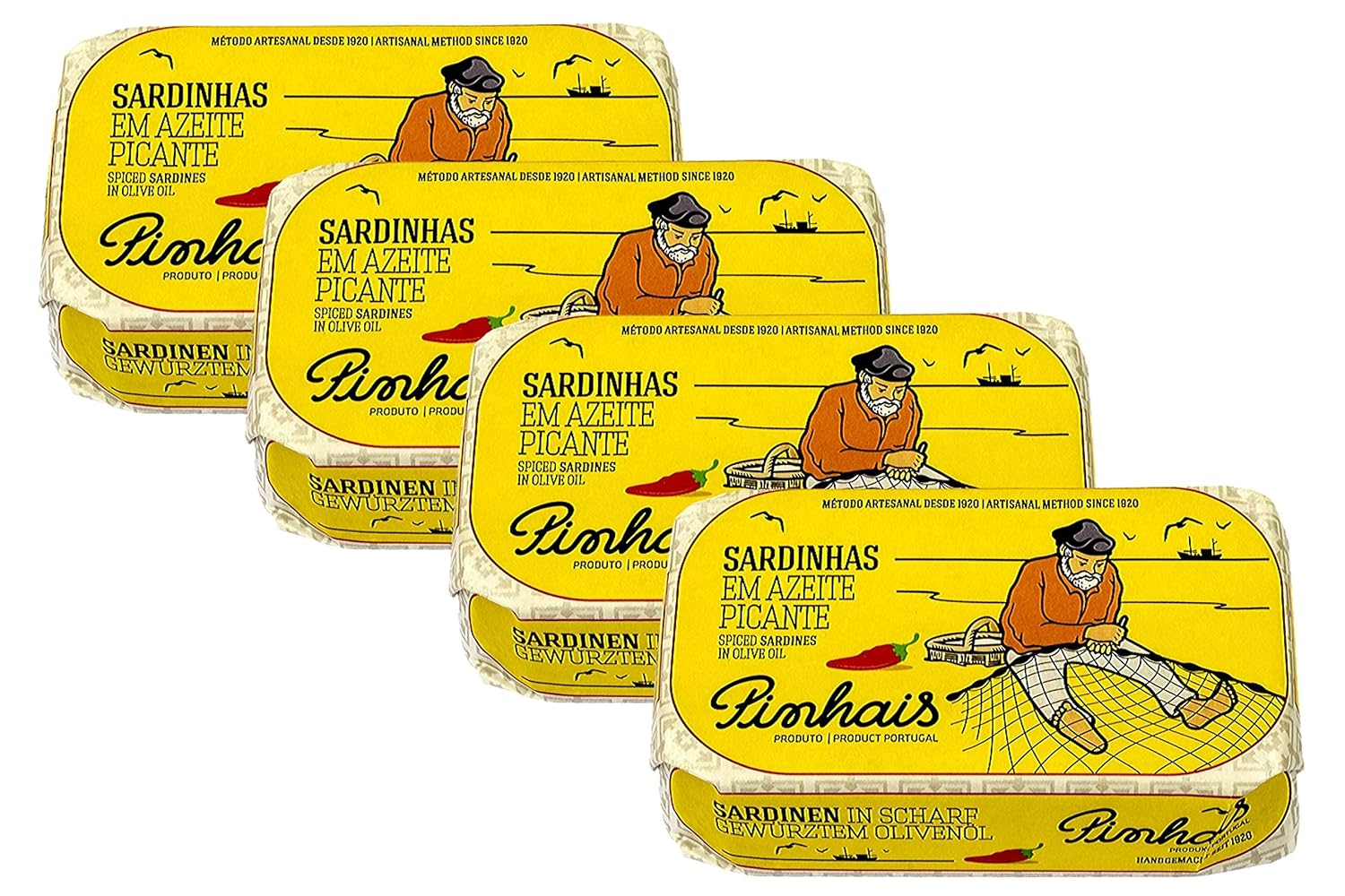 Pinhais-Sardinas-enlatadas-especiadas-en-aceite-de-oliva-virgen,-4.4-onzas-(paquete-4)-841