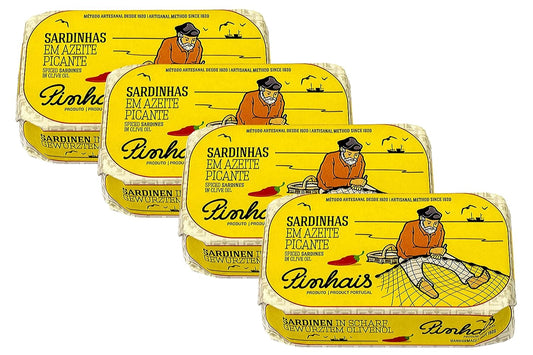 Pinhais-Spiced-Canned-Sardines-in-Virgin-Olive-Oil,-4.4oz-(Pack-of-4)---222