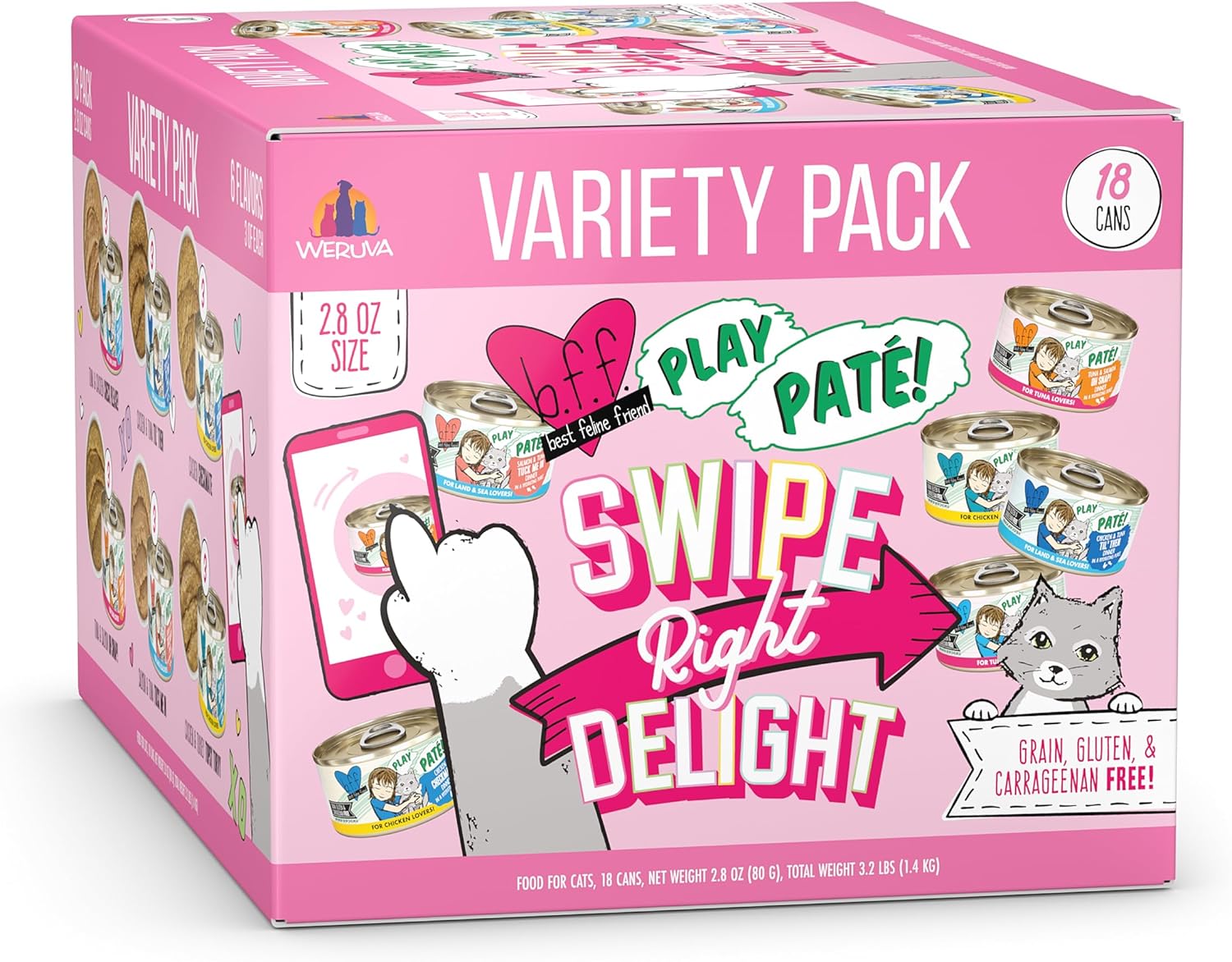 Weruva-B.F.F.-Play---Best-Feline-Friend-Paté-Lovers,-Aw-Yeah!,-Right-Grain-Free-Wet844