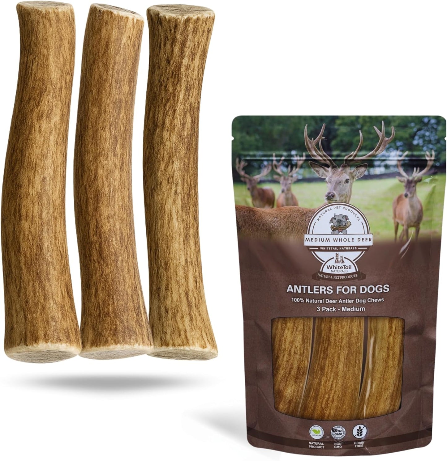 Whitetail-Naturals-Deer-Antler-Dog-Chews-(3-Pack-Medium)---Long-Naturally-2173